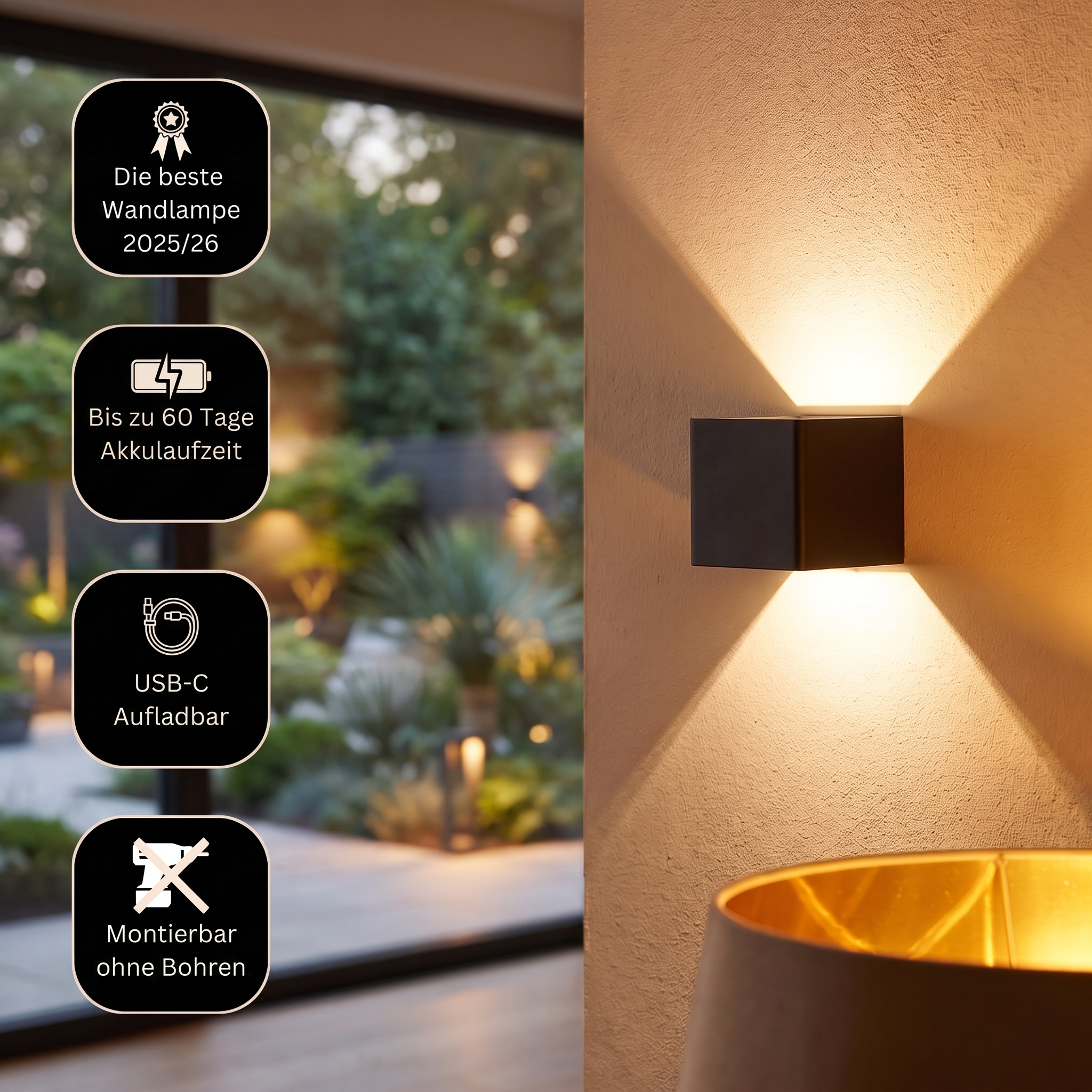 Lichtwolke™ | Luxus Wandleuchte ohne Bohren